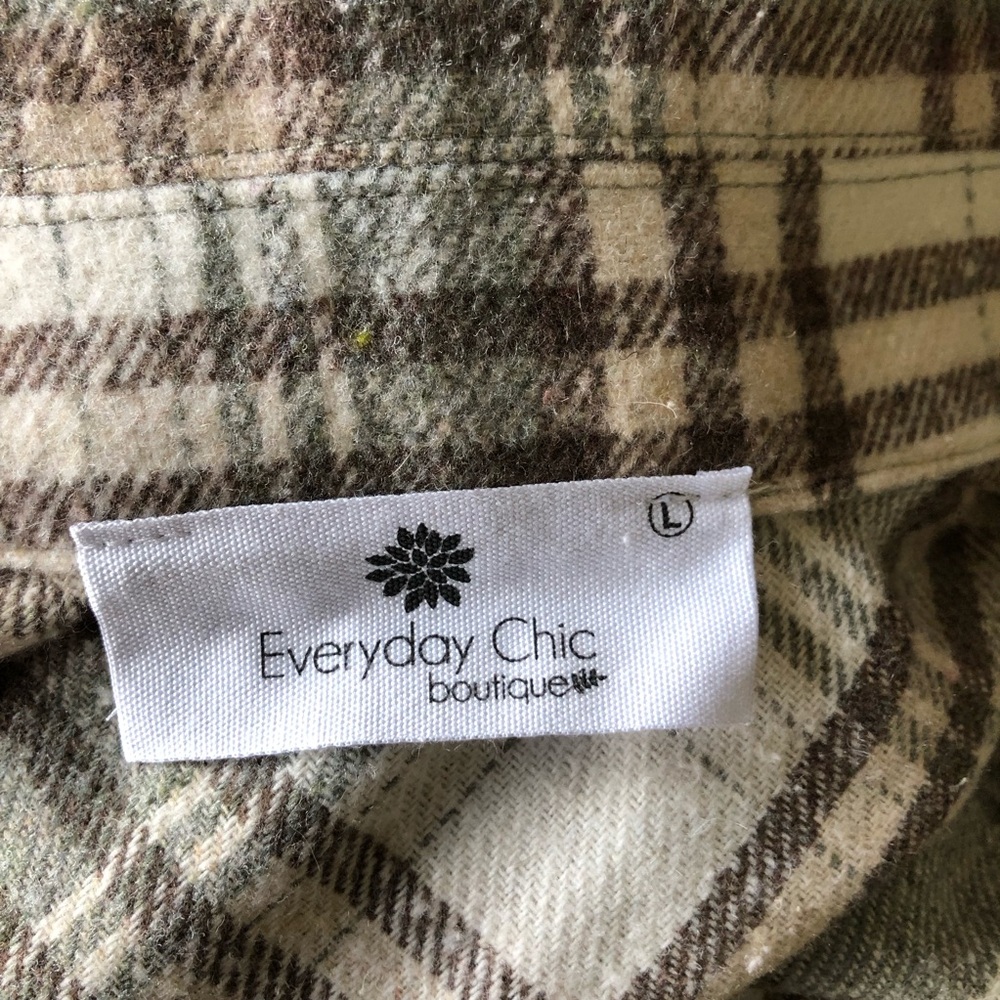 Everyday Chic Shacket Jacket Shirt Button Large - image 5